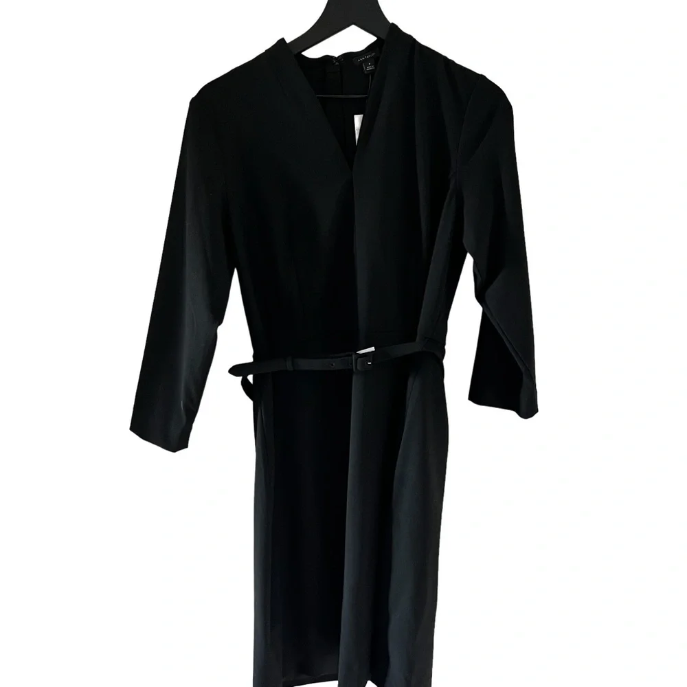 Womens 3/4 sleeve black belted dress. New with tags. - Picture 1 of 2